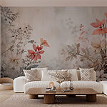 Wall murals Painting of flowers on a wall