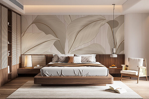 Wall murals Natural elegance in leaf patterns