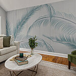 Wall murals Delicate fronds on a light background