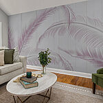 Wall murals Group of feathers on a white background