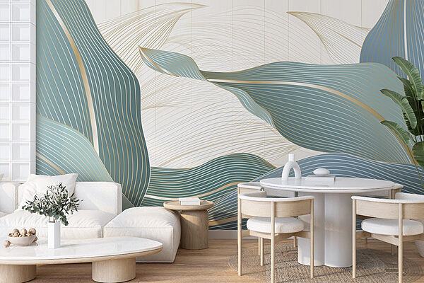 Wall murals Flowing lines in calming hues