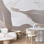 Wall murals Flowing lines in soft hues.