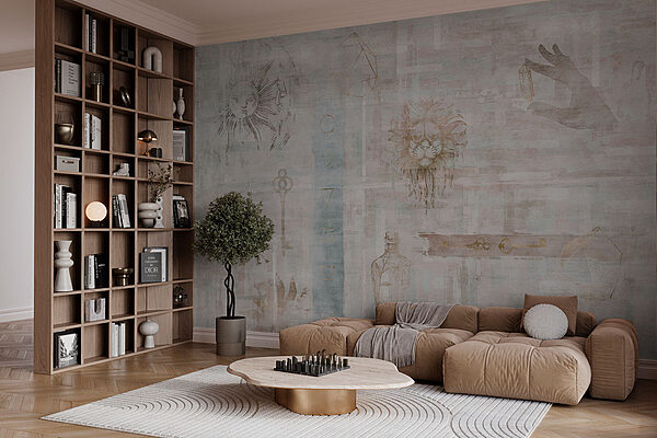 Wall murals Wall murals Wallpaper with various symbols (SKU: w02131)