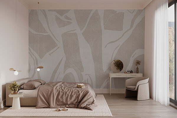 Wall murals White and gray background with lines