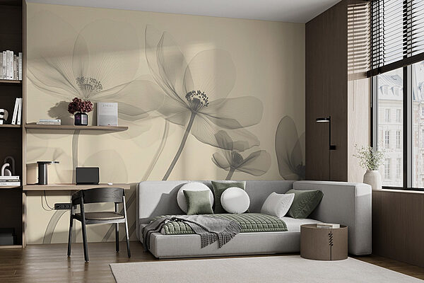 Delicate flowers in soft hues Wall murals Delicate flowers in soft hues