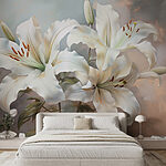 Wall murals Delicate lilies in soft hues