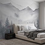 Wall murals Landscape of mountains and trees