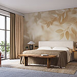 Wall murals White leaves on a white surface