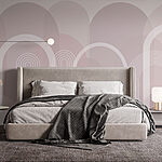 Wall murals White and gray background with white lines