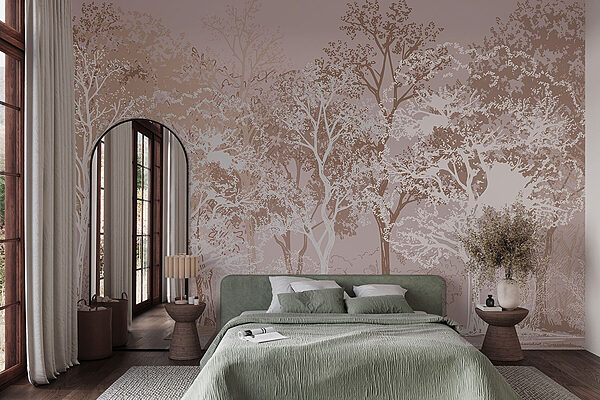 Group of trees in a forest Wall murals Group of trees in a forest