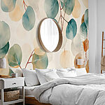 Wall murals Delicate leaves in soft watercolor hues