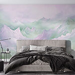 Wall murals Mountain range with clouds