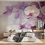 Wall murals Soft purple orchids in gentle hues