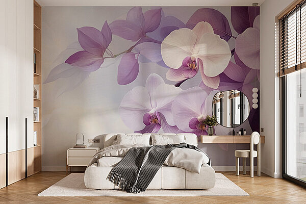 Soft purple orchids in gentle hues Wall murals Soft purple orchids in gentle hues
