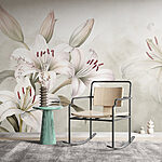 Wall murals Delicate lilies in soft hues