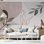 Wall murals Nature-inspired abstract leaf design.