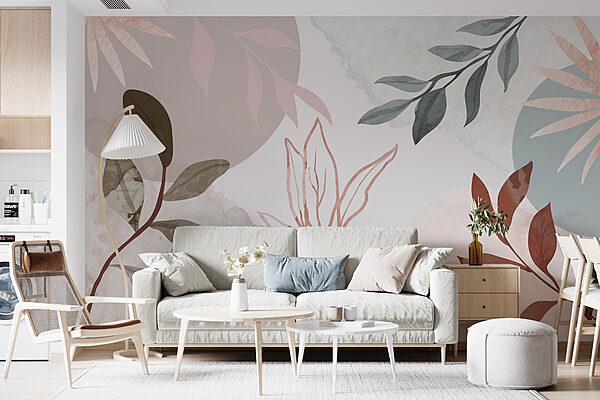 Nature-inspired abstract leaf design Wall murals Nature-inspired abstract leaf design