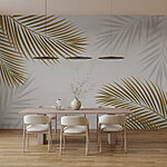 Wall murals Group of leaves on a white background