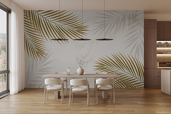 Group of leaves on a white background Wall murals Group of leaves on a white background