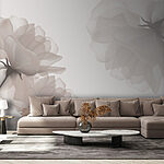 Wall murals Group of flowers on a white background