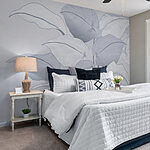 Wall murals Delicate leaves in soft hues