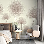 Wall murals Group of flowers with lines and dots