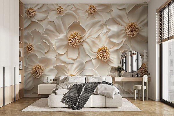 Group of white flowers Wall murals Group of white flowers