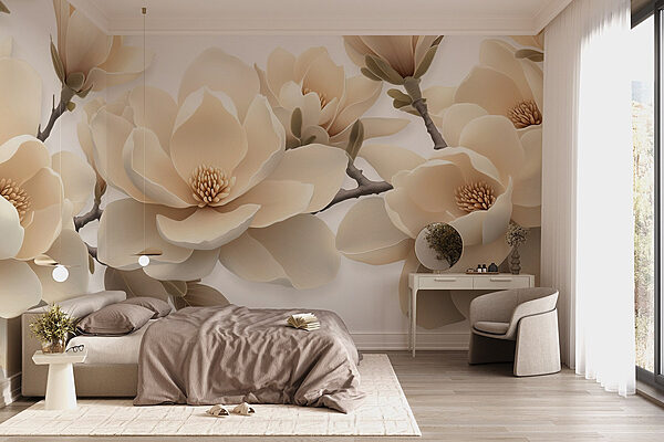 White flowers on a branch Wall murals White flowers on a branch