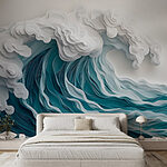 Wall murals Paper cut out of a wave