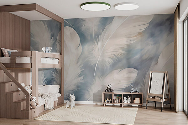 Group of white feathers Wall murals Group of white feathers