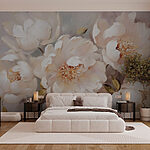 Wall murals Painting of white flowers