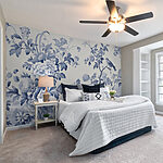 Wall murals Blue and white floral design