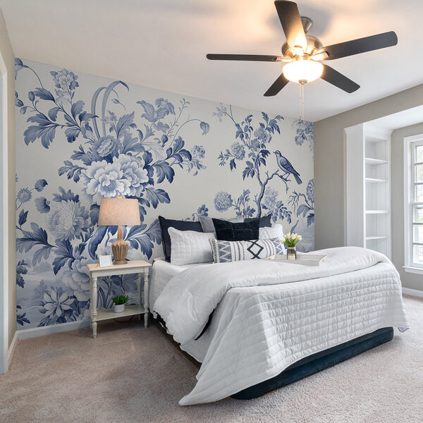Blue and white floral design Wall murals Blue and white floral design