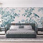 Wall murals Wallpaper with flowers and trees