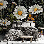 Wall murals Painting of flowers and leaves