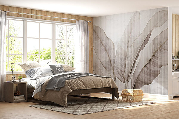 Delicate leaves on a soft background Wall murals Delicate leaves on a soft background