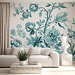 Wall murals Bird on a tree branch with flowers