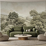 Wall murals Landscape with trees and rocks