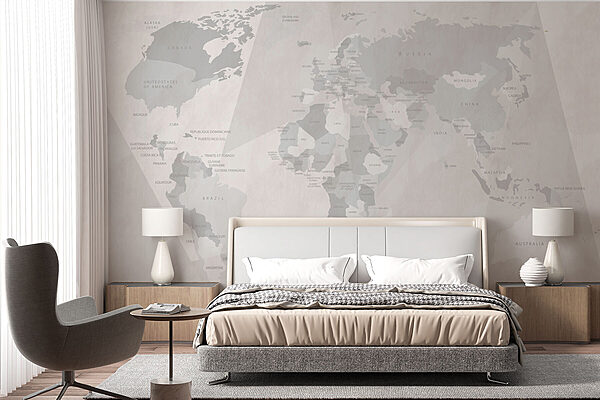 Map of the world Wall murals Map of the world