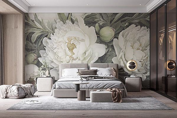 Delicate blooms in soft hues Wall murals Delicate blooms in soft hues
