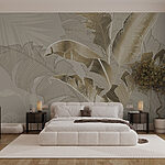 Wall murals Elegant leaves in soft tones.