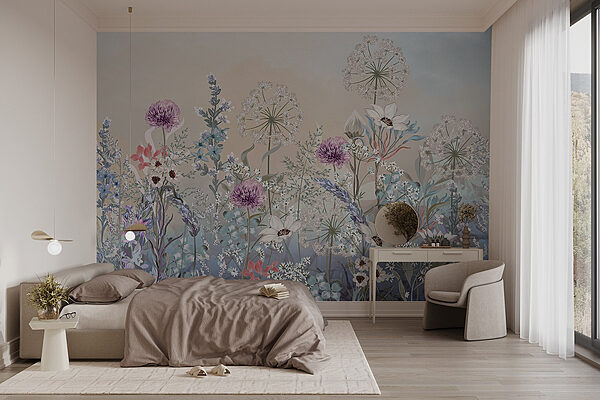 Painting of flowers and plants Wall murals Painting of flowers and plants