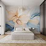 Wall murals Soft hues in delicate floral dance