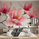 Wall murals Group of pink flowers