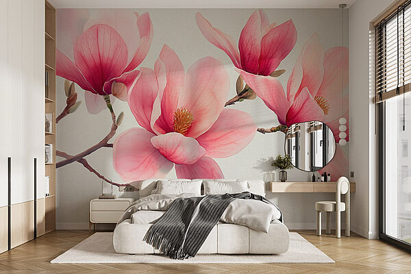 Group of pink flowers Wall murals Group of pink flowers