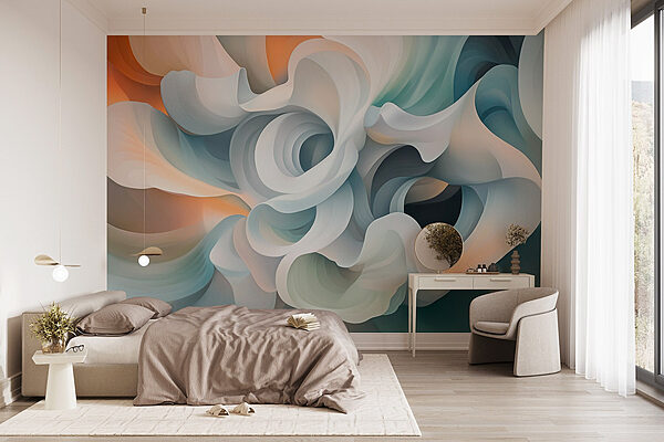 Abstract swirls in soft hues Wall murals Abstract swirls in soft hues