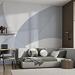 Wall murals Grey and white wall