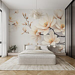 Wall murals Delicate blossoms in soft hues