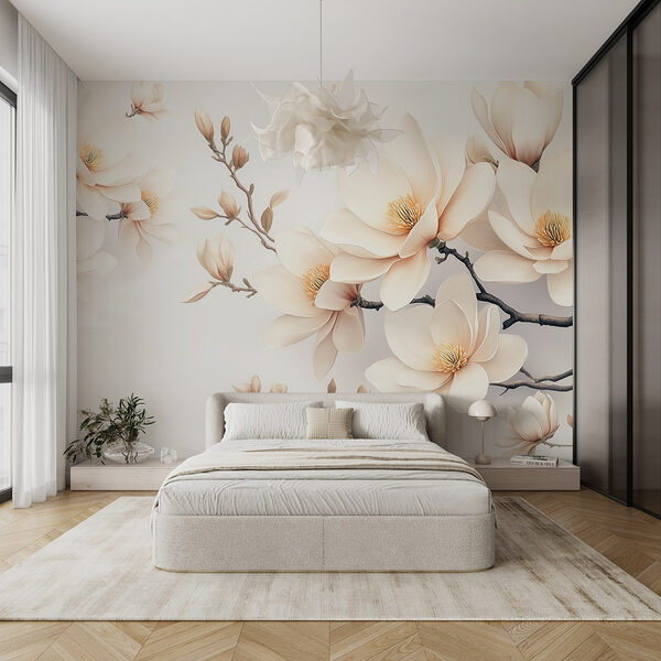 Delicate blossoms in soft hues Wall murals Delicate blossoms in soft hues