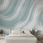 Wall murals White and grey wavy lines